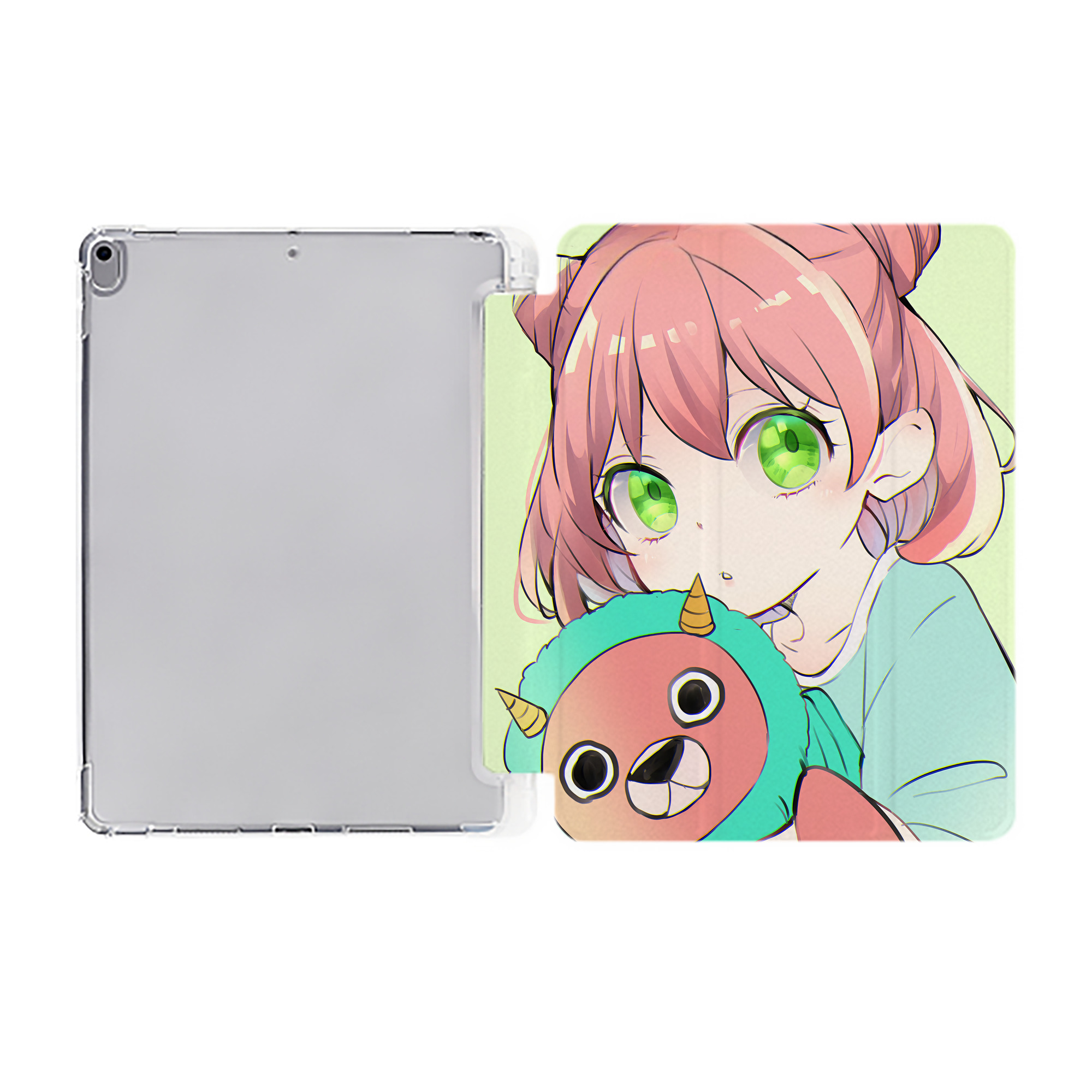 （画像用） SPY×FAMILY间谍家家酒 IPad ケース ペン収納付き 三つ折りスタンド PUレザー×シリコン 対応機種9.5/10.5/10.9インチ